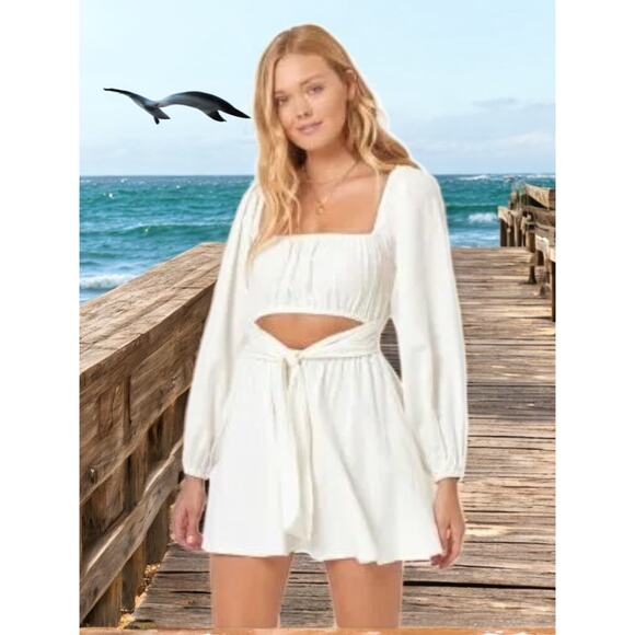 NWT - L*Space Cream Rosita Dress Size: LG - Picture 1 of 7